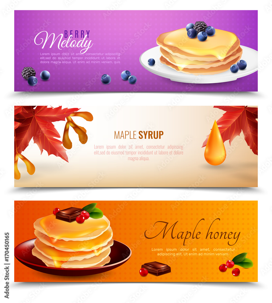 Wall mural Maple Syrup Banners Set