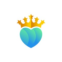 heart king vector logo
