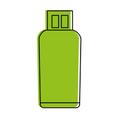 usb drive icon image vector illustration design  green color