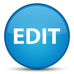 Edit special cyan blue round button