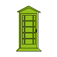 phone booth london related  icon image vector illustration design  green color