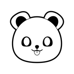 bear cute animal icon image vector illustration design  black and white