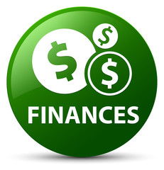 Finances (dollar sign) green round button