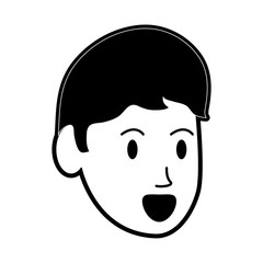 face of man cartoon icon image vector illustration design  black and white