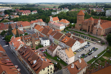 Miasto Reszel, widok z lotu ptaka, zabudowa, architektura © Wojciech Piejko
