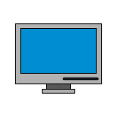 computer monitor with blue screen  icon image vector illustration design 