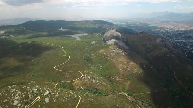 Aerial of Paarl Rock 