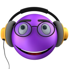 3d violet emoticon smile