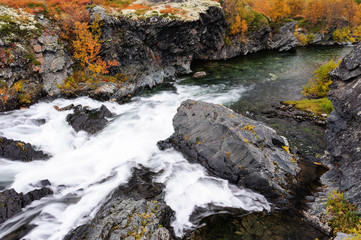 Obraz premium Schlucht der Driva im Herbst, Dovrefjell, Norwegen