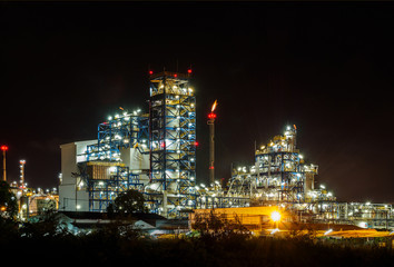 Oil refinery and Oil industry at Night