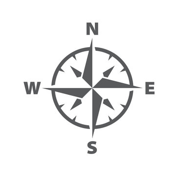 Vector dark grey windrose icon