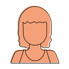 woman with sleeveless top portrait avatar icon image vector illustration design  pink color