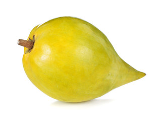 Egg fruit, Canistel, Yellow Sapote (Pouteria campechiana (Kunth) Baehni) on white background