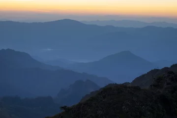 Fotobehang Landscape hill scene while sunset. © newroadboy