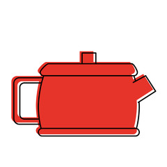 kettle kitchenware icon image vector illustration design  red color