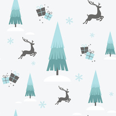 Christmas Reindeer Winter Seamless Wallpaper