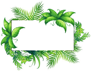 Border template with green leaves