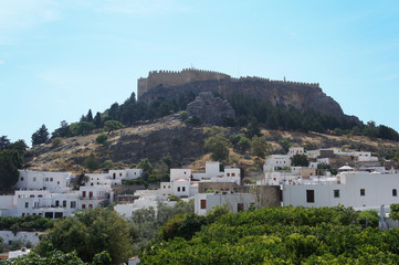 Fototapeta na wymiar Cityscape of Lindos at Rhodes Island, Greece