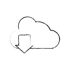 cloud storage icon image vector illustration design  black sketch line