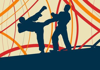 Taekwondo fight man vector abstract