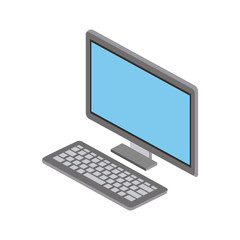 computer and keyboard icon image vector illustration design 