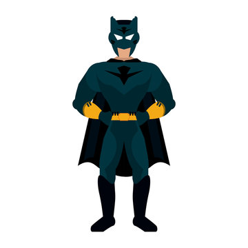 superhero with black uniform avatar icon image vector illustration design 