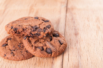Chocolate biscuit with chocolate drop