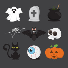  Halloween icon set isolate on white background. vector illustration