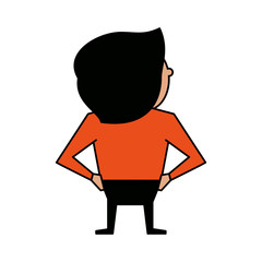 man with hands on hips cartoon backside icon image vector illustration design 