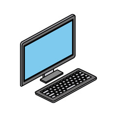 computer and keyboard icon image vector illustration design 