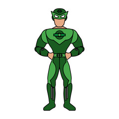 superhero with green uniform avatar icon image vector illustration design 