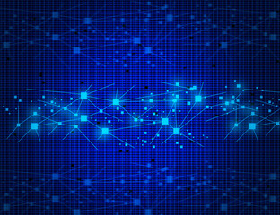 cloud storage security information, data deep learning hologram ai technology robotic, futuristic cyber network system online