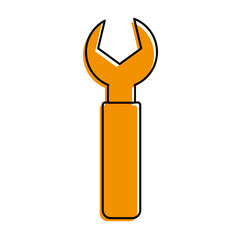 wrench tool icon image vector illustration design  yellow color