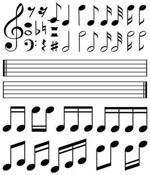 Music notes and line paper template