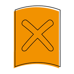 Obraz premium x error paper icon image vector illustration design yellow color