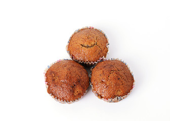 Close up of Banana cake on white backgrounds
