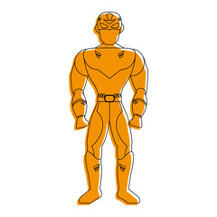 superhero standing avatar icon image vector illustration design  yellow color