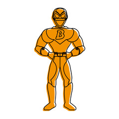 superhero standing avatar icon image vector illustration design  yellow color