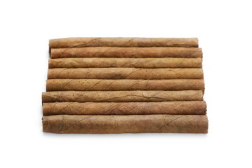 Cigarillos without filter isolated over white background