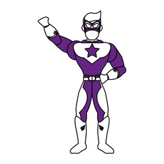 superhero lifting fist avatar icon image vector illustration design 