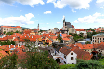 Fototapeta premium Cesky Krumlov - View of the small city in the South Bohemian Region of the Czech Republic. Old Ceský Krumlov is a UNESCO World Heritage Site.