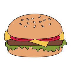 hamburger food icon image vector illustration design 