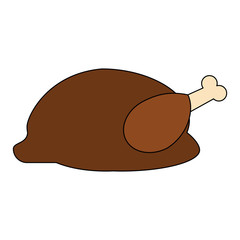 whole chicken or turkey food icon image vector illustration design 