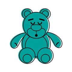 teddy bear sleep related icon image vector illustration design  blue color
