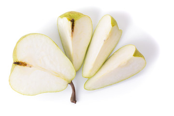 Pear with a cut isolated on white background