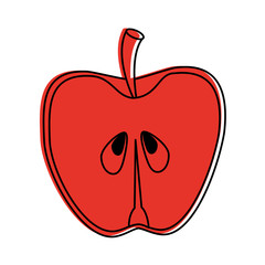 apple fruit icon image vector illustration design red color
