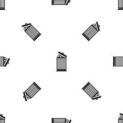 Resume thrown away in the trash can pattern seamless black