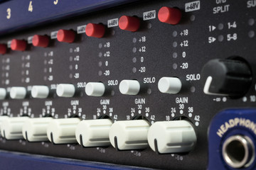 Rear of control panel active studio monitor