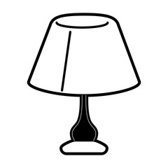 lamp night table icon image vector illustration design  black and white