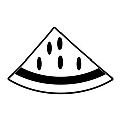 watermelon fruit icon image vector illustration design  black and white